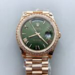 Rolex Day Date Presidential 18K Rose Gold Watch 40MM – Olive Green Dial(1:1Super Clone）