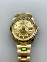Rolex Sky-Dweller REF# 336935 Gold Dial Watch in Yellow Gold 904L Steel Case （1:1Super Clone）
