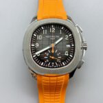 Patek Philippe Aquanaut 5968 Chronograph Steel Casing Orange Strap Watch(1:1 Super Clone)
