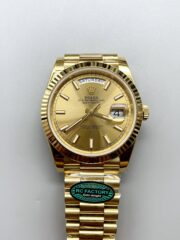 1:1 super clone Day Date Rolex Weekly Journal 18K Gold Plated counter weight