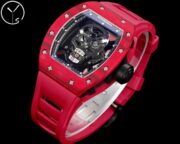 Best Richard Mille RM52-01 Replica - Red Rubber Strap, Skeleton Dial, Swiss Tourbillon, Carbon Fiber Case - Image 10
