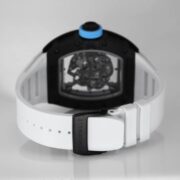 Best Replica RICHARD MILLE RM 055 Skeleton Watch - Swiss Movement Super Clone, Carbon Fiber Case, Sporty White Rubber Strap - Image 10