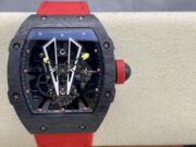 Swiss Replica Richard Mille RM27-03 Black Carbon Fiber Case with Red Woven Strap - Image 4