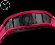 Best Richard Mille RM52-01 Replica - Red Rubber Strap, Skeleton Dial, Swiss Tourbillon, Carbon Fiber Case - Image 7