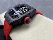 Swiss Replica Richard Mille RM27-03 Black Carbon Fiber Case with Red Woven Strap - Image 9