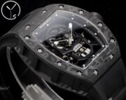 Best Richard Mille RM 052 Replica Black Carbon Fiber Case Watch – Men’s Luxury Watch With Skeleton Skull Dial - Image 5