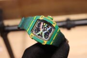 Best Replica Richard Mille RM 67-02 Skeleton Dial Watch With Green Fabric Strap - Image 5