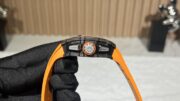 Swiss Replica Richard Mille RM 11-03 McLaren Watch – Carbon Fiber Skeleton Chronograph with Striking Orange Rubber Strap - Image 6