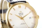 Omega De Ville Gold Watch with Black Strap - Image 8