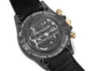 Rolex Daytona Carbon Fiber Custom Edition Watch – Black with Brown Strap - Image 7